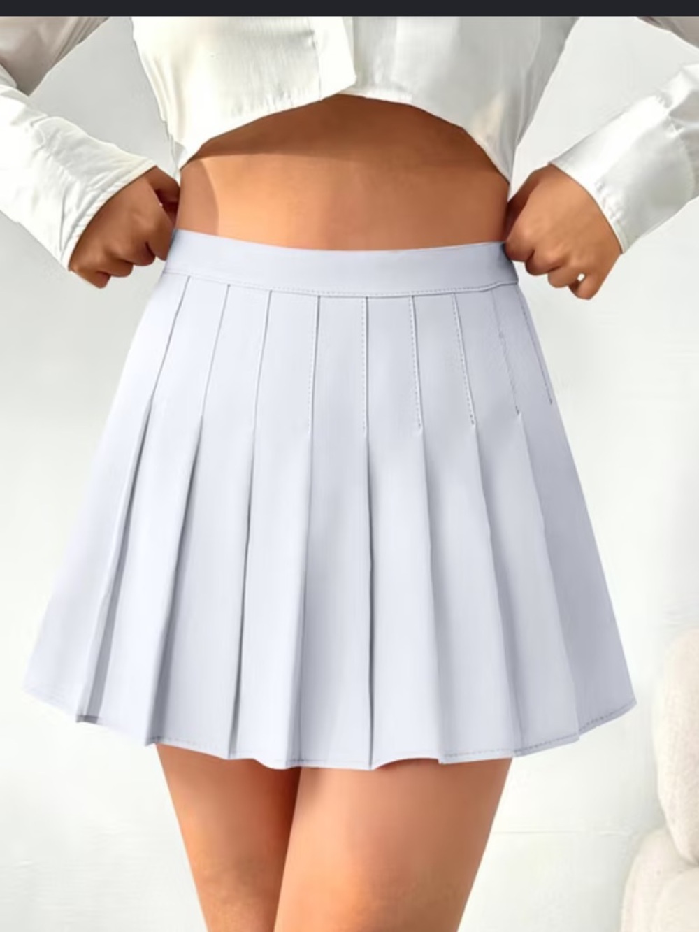 Victoria’s Secret Pink Skirt - white pleated mini length w/shorts under